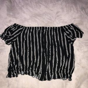 Ruffles off the shoulder crop top